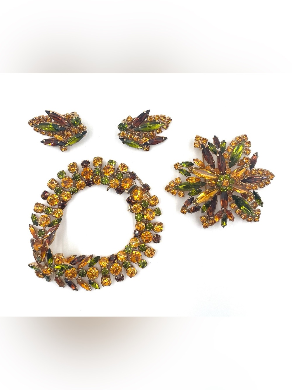 Vintage Sherman Brooch, Bracelet & Earring Set